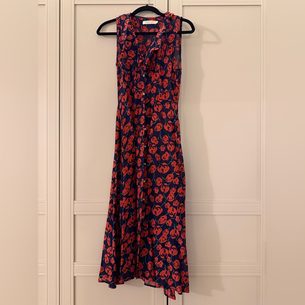 Christy Dawn Red and Blue Floral Dress